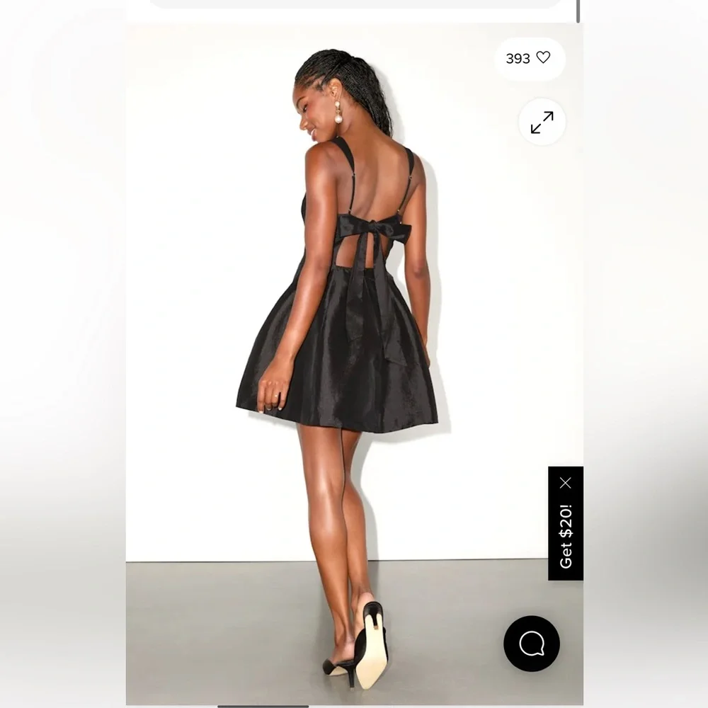 Lulu's Black Square Neck Mini Party Dress - Picture 2 of 4